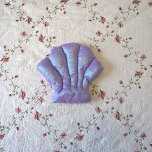 (2/$20) Holographic Seashell Pillow Mermaidcore